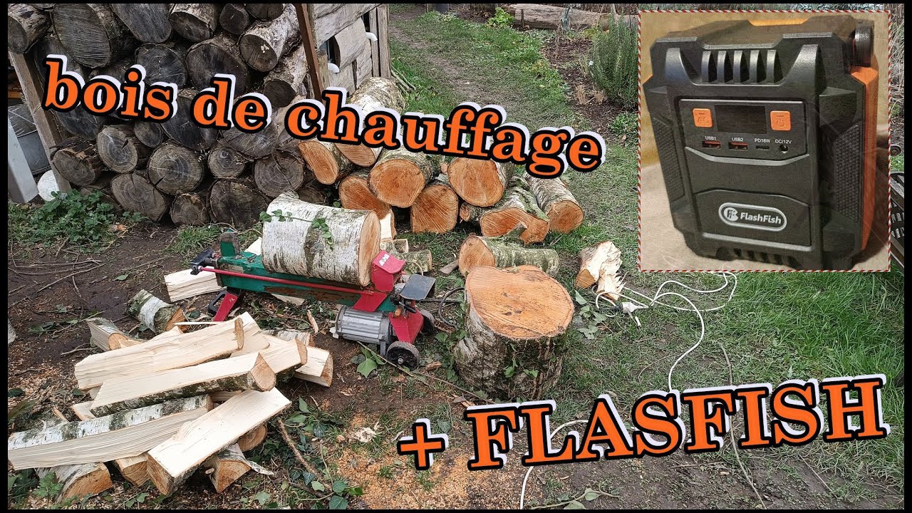 Ma fendeuse à bois ( + Flashfish A201 Portable Power Station )