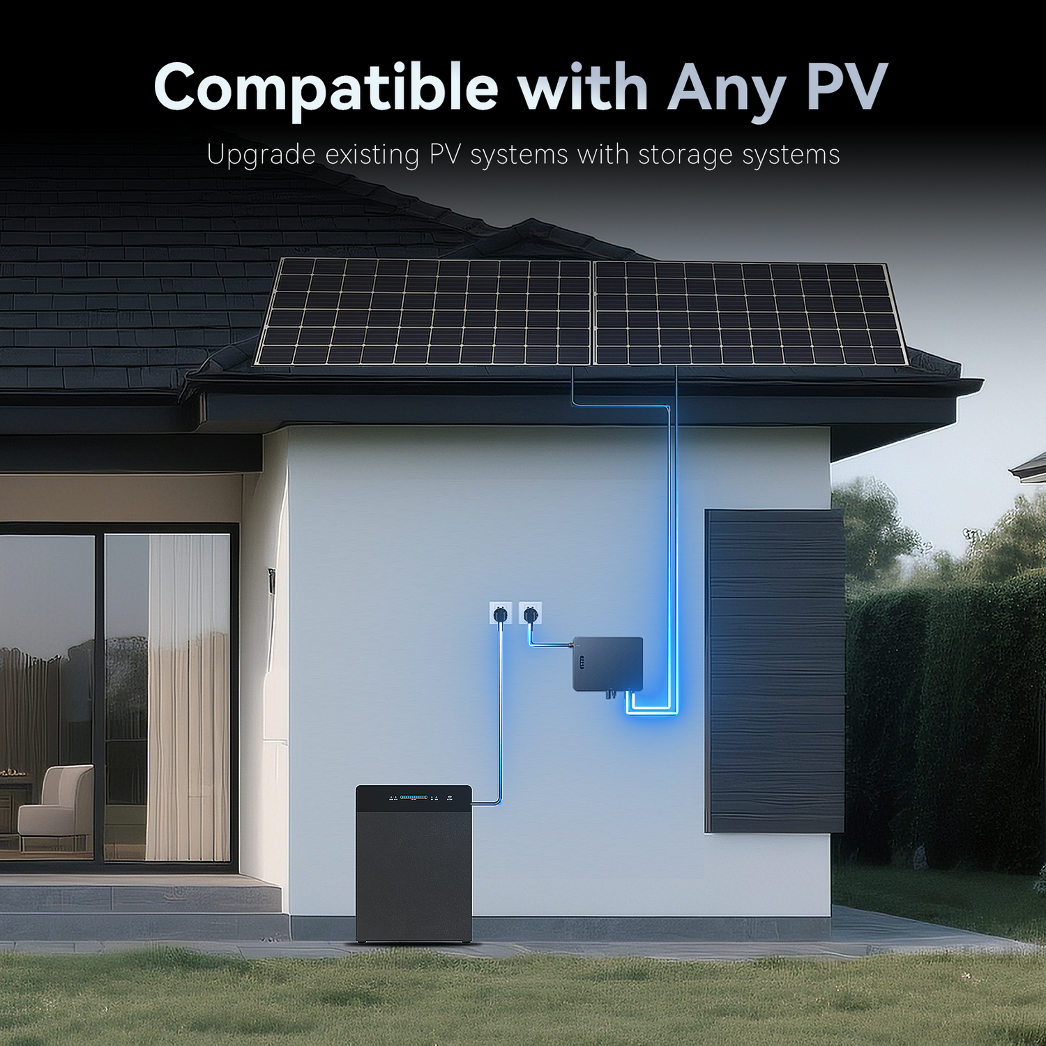 FlashFish SR5000 balcony solar storage system connected with home photovoltaic panels