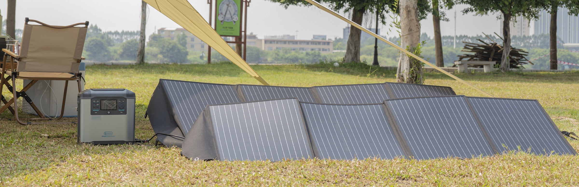 Portable power station beside foldable solar panels for a compatibility checking guide