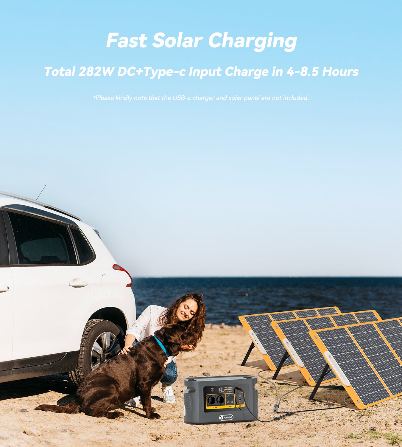 【LFP】Flashfish QE02D+2xTSP100 Solar Genrator丨1008Wh+200W