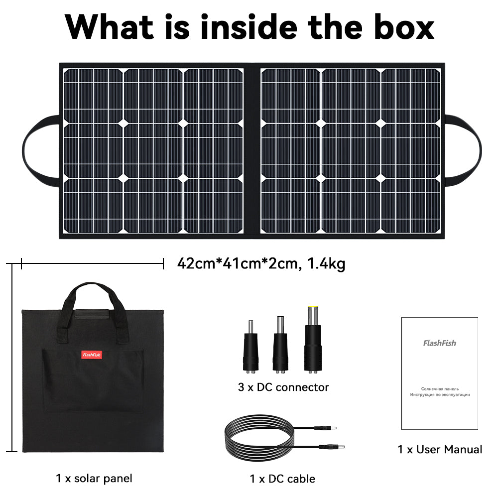 FlashFish G300+TSP60 Solar Generator Kit丨300W 222Wh + 60W Solar Panel