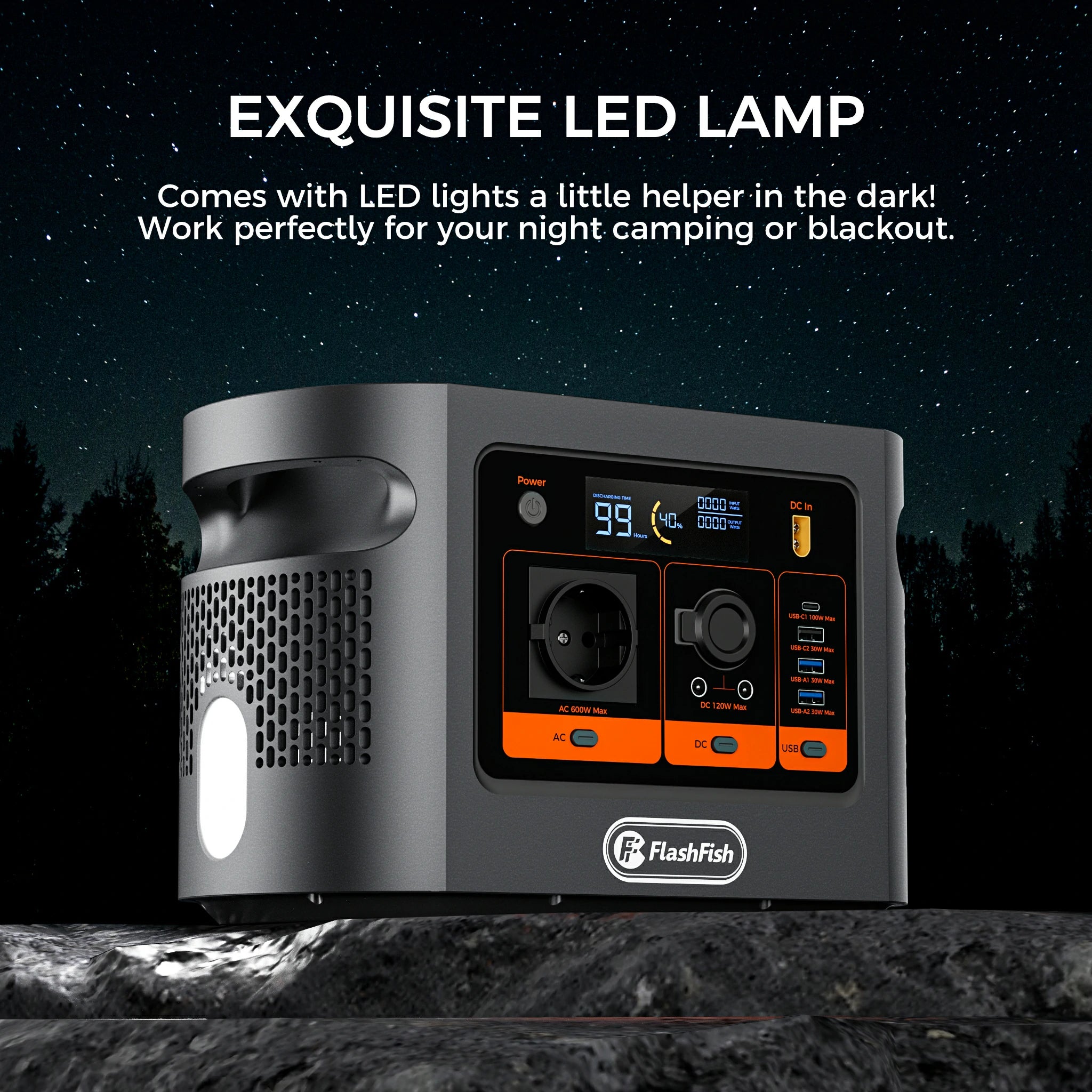 FlashFish E106B 600W 384Wh portable power station