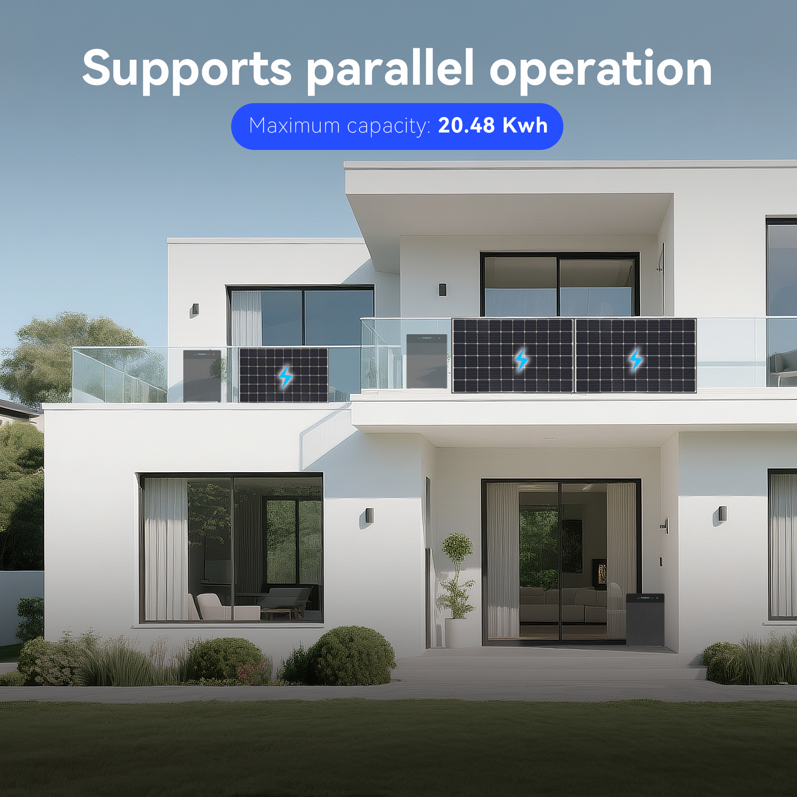 FlashFish 5.12kWh LiFePO4 Home Energy Storage System - 6000+ Cycles, 2.4kW Uninterrupted Power & Solar Compatibility