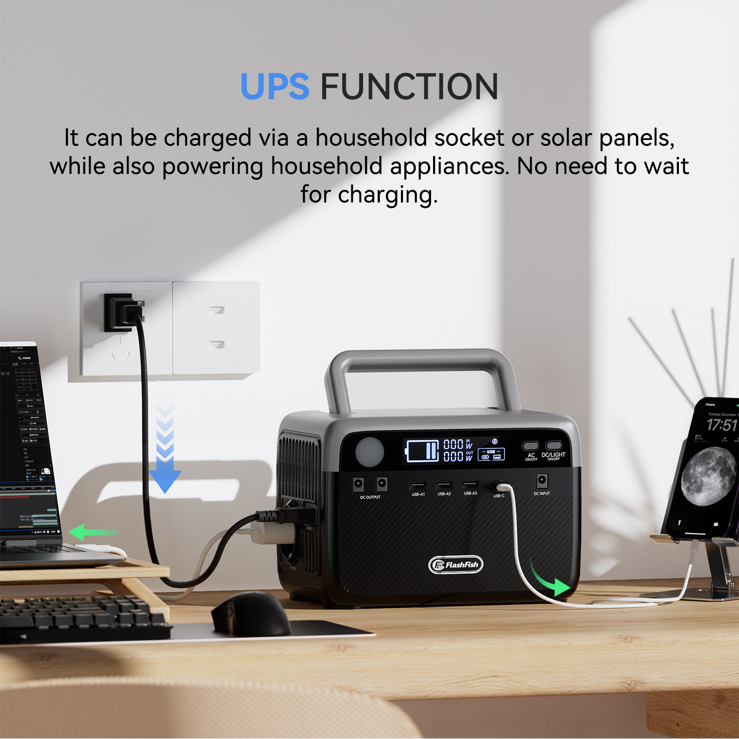 【LFP】Flashfish BP030B Portable Power Station | 300W 230.4Wh/72000mAh