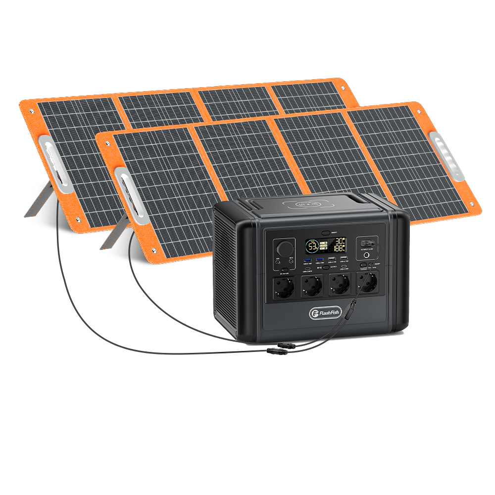 Flashfish T1200PRO+TSP100 Solar Generator Kit |【LFP】1200W+100W