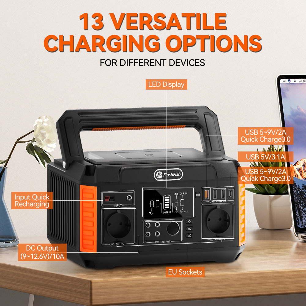 Flashfish P60 Portable Power Station | 560W 520Wh