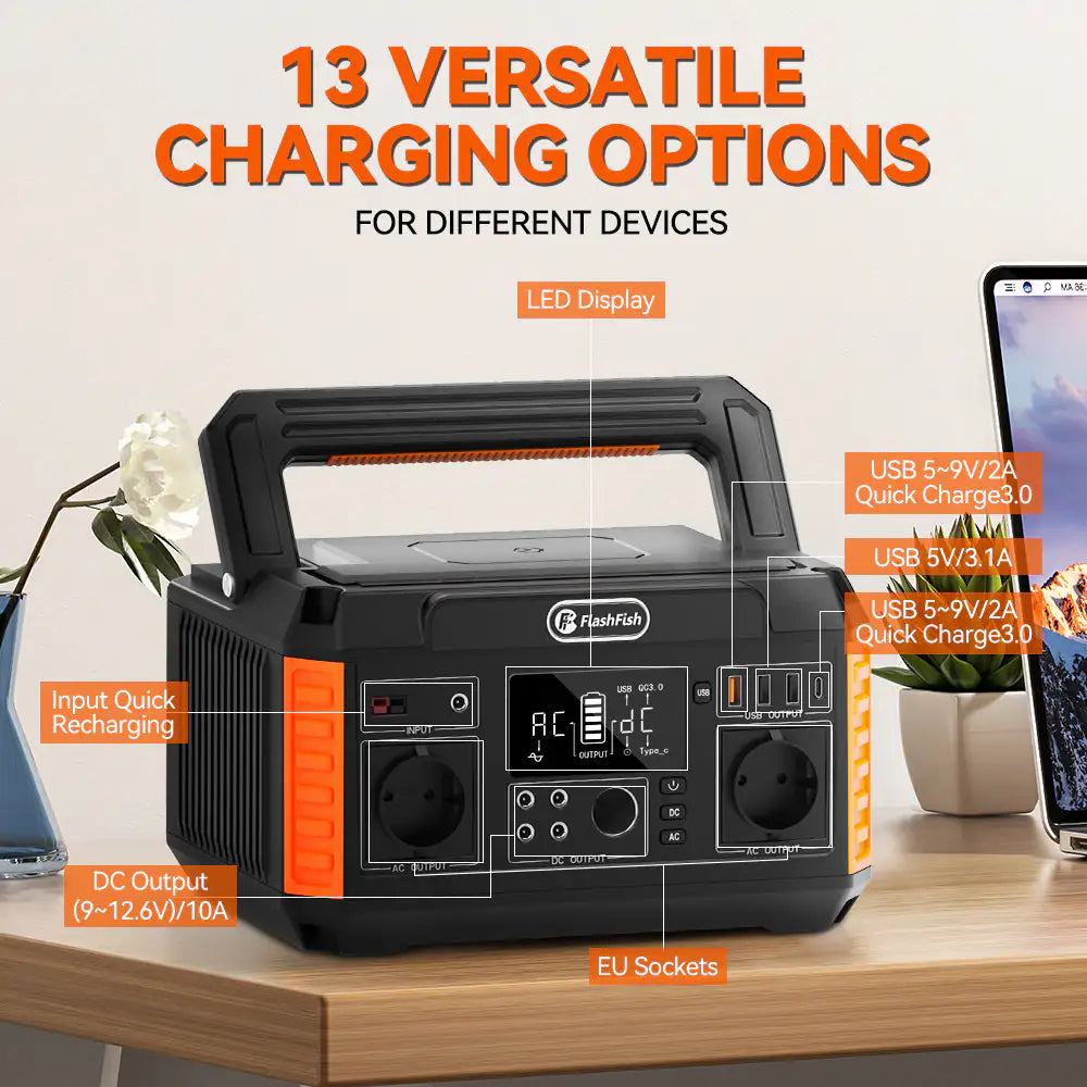 FlashFish P60 Portable Power Station Product Interface Demonstration