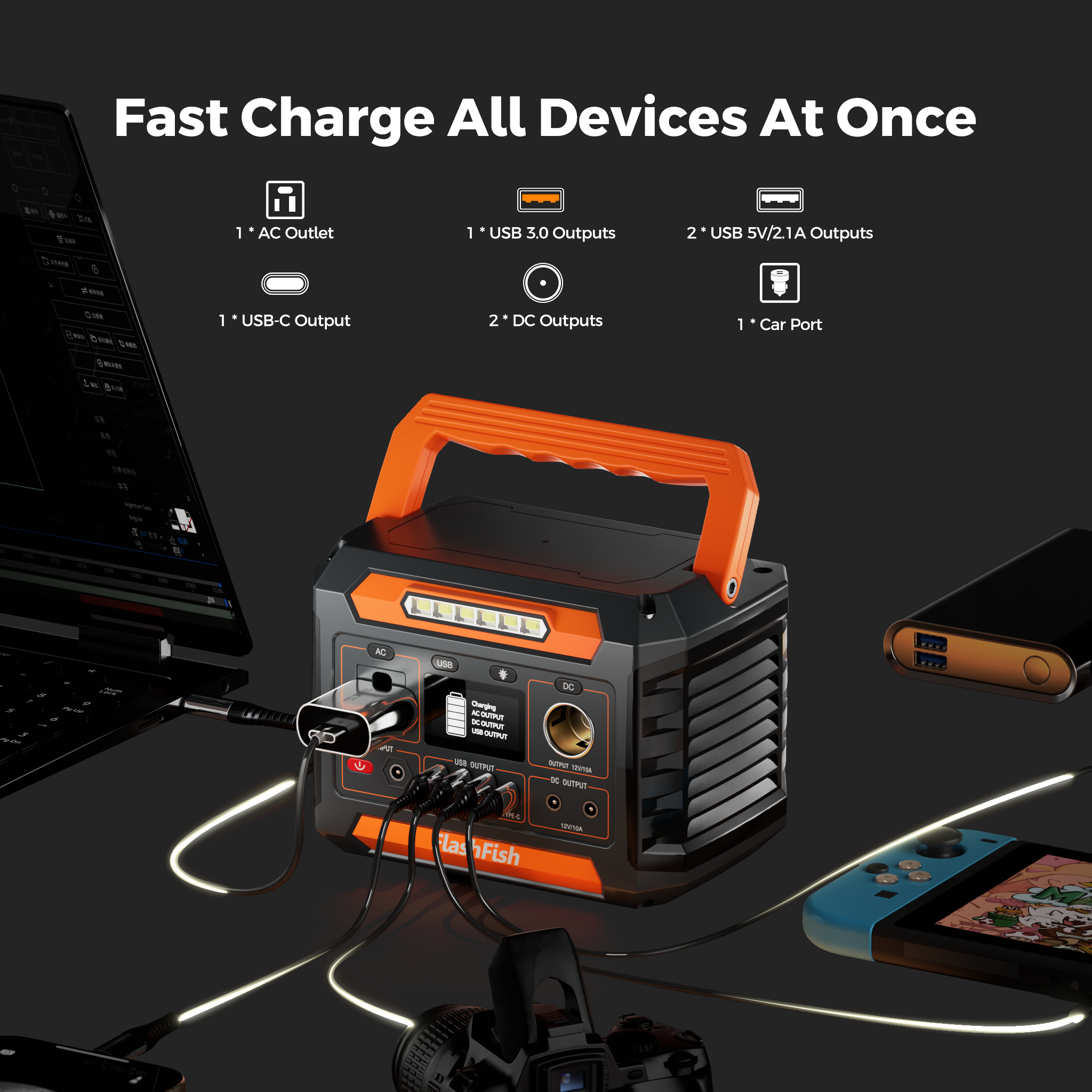 【UPS】Flashfish P66A + TSP60 Solar Generator Kit | 200W 144.3Wh + 60W Solar Panel