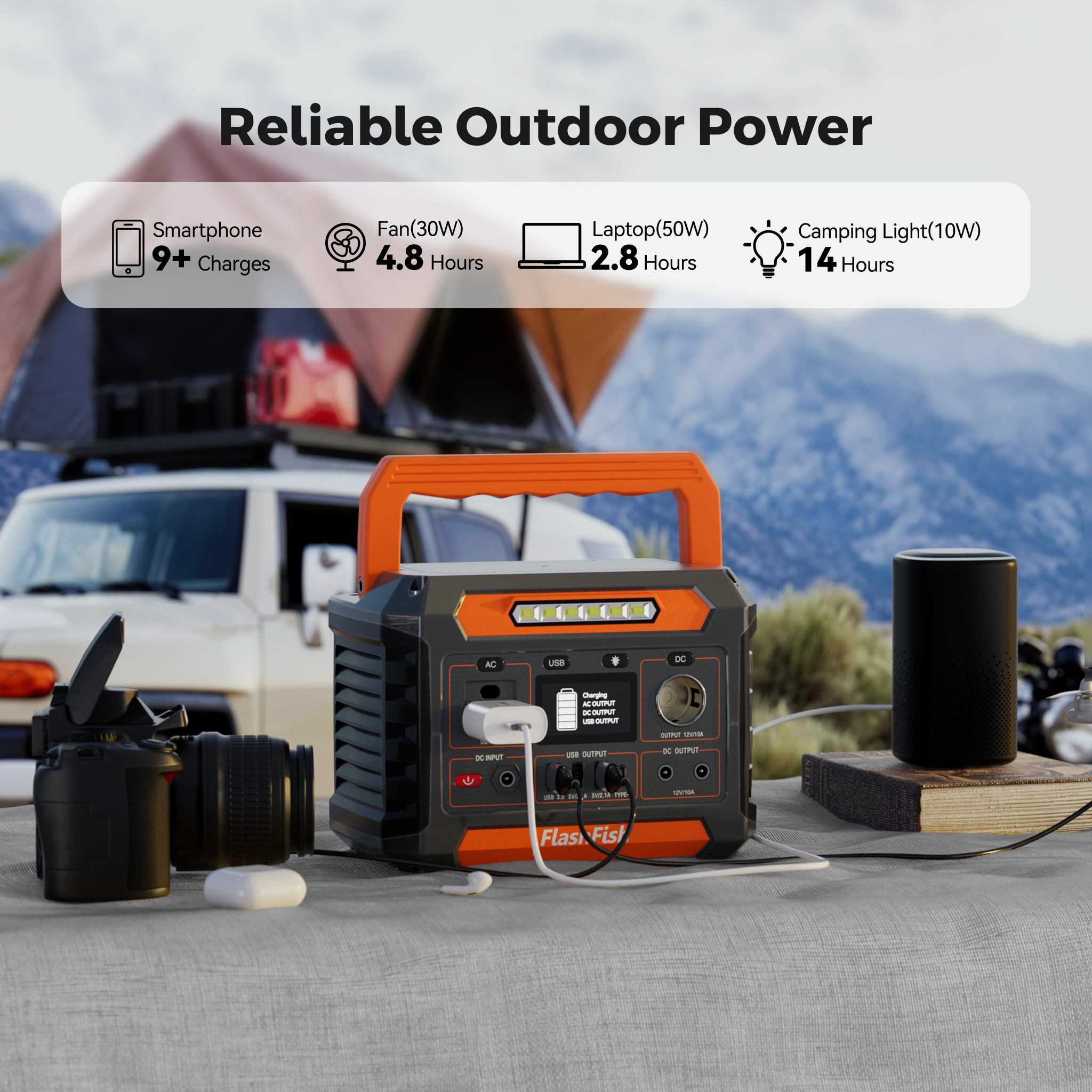 【UPS】Flashfish P66A + TSP60 Solar Generator Kit | 200W 144.3Wh + 60W Solar Panel