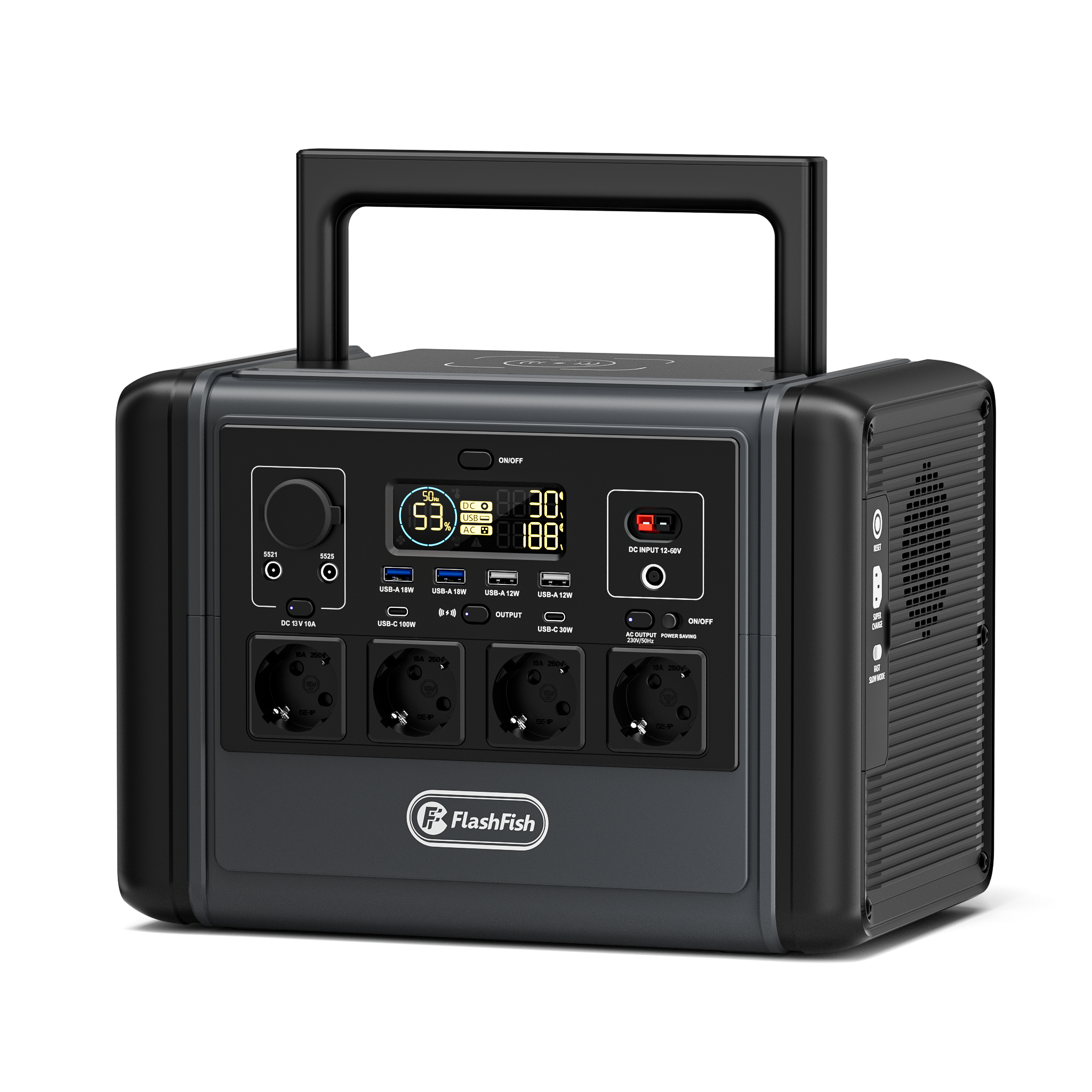 【LFP】Flashfish T1200S Portable Power Station | 1200W 768Wh/240000mAh | Pure sine wave | Lithium iron phosphate battery