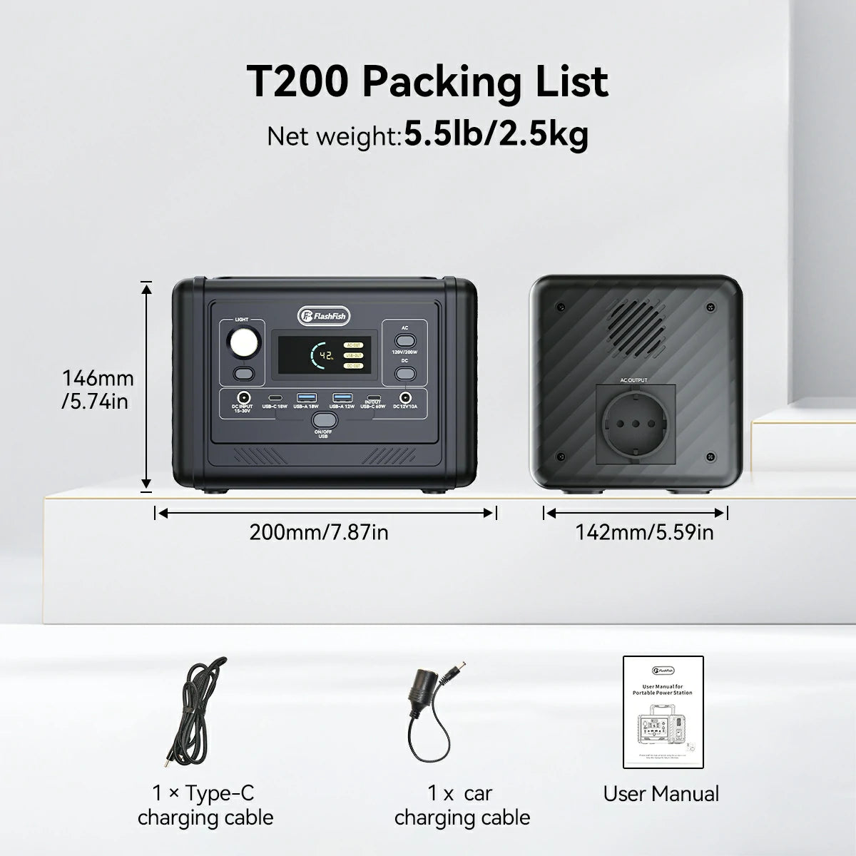 FlashFish T200: EU Accessories