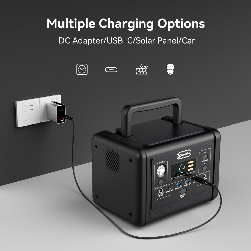 【LFP】Flashfish T200 Portable Power Station | 200W 153.6Wh/48000mAh