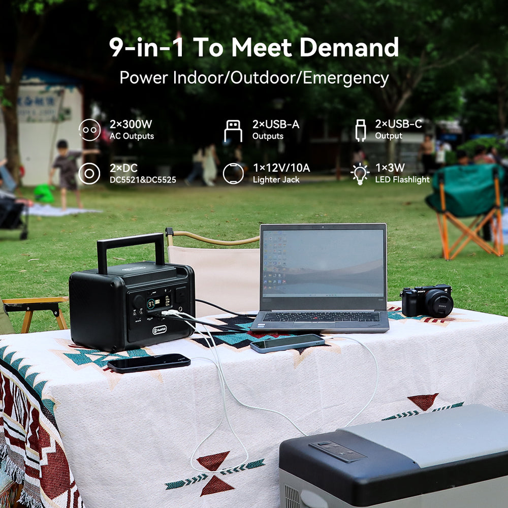 【LFP】Flashfish T300PRO Portable Power Station | 300W 230Wh/72000mAh | Pure sine wave | Lithium iron phosphate battery