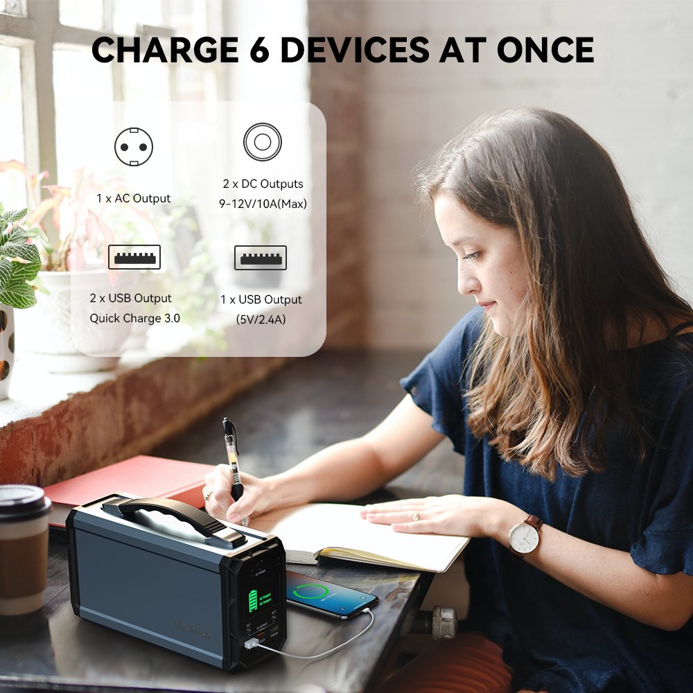 FlashFish G300 Portable Power Station | 300W 222Wh/60000mAh