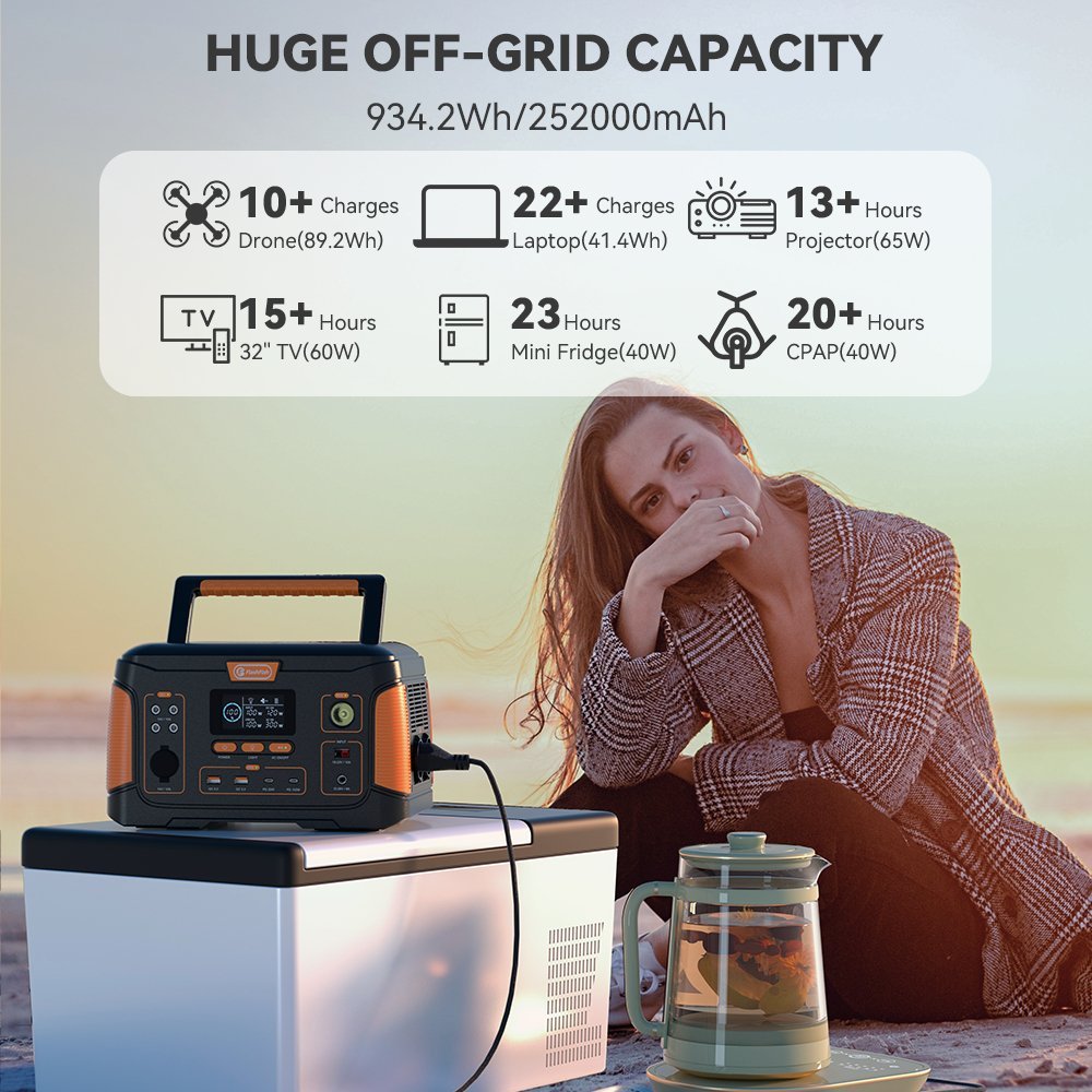 Flashfish J1000PLUS+TSP100 Solar Generator Kit丨1000W 932Wh + 100W Solar Panel