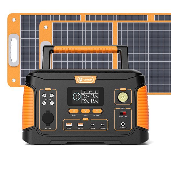 Flashfish J1000PLUS+TSP100 Solar Generator丨932Wh+100W - FlashFish.EU