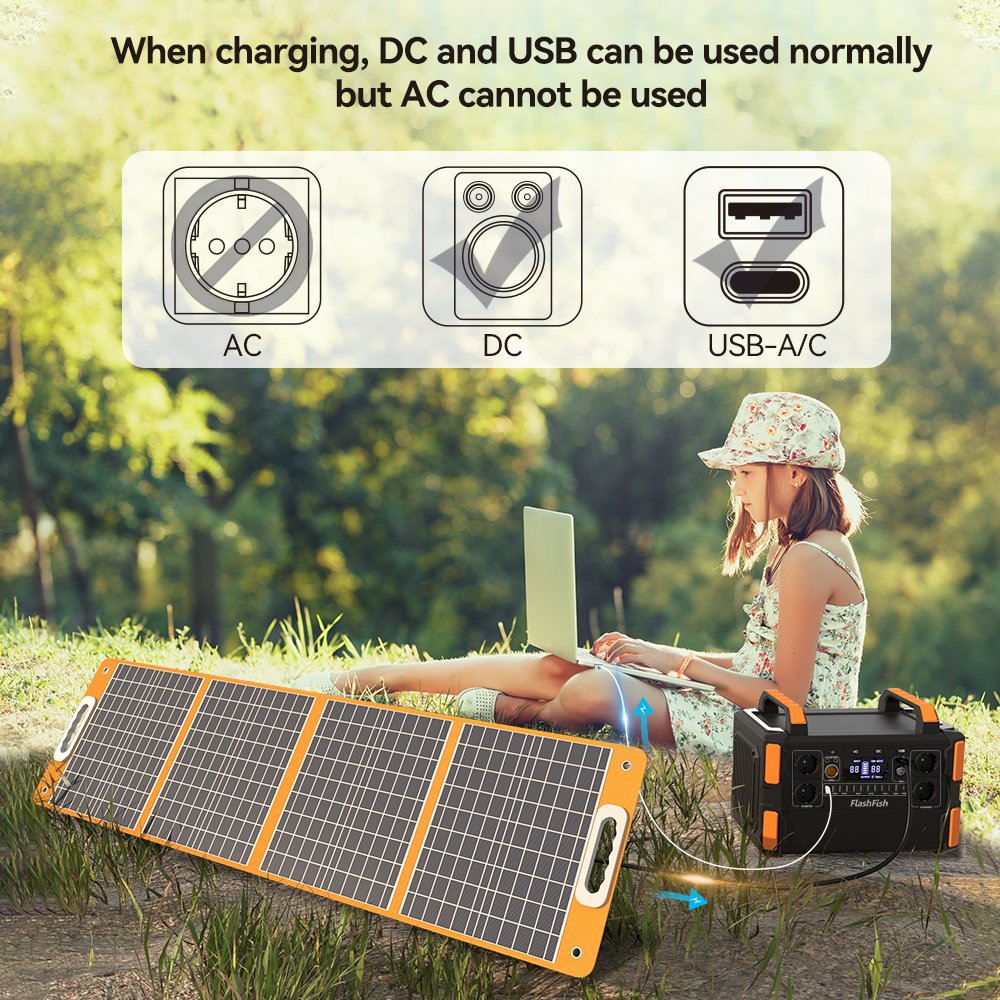 【LFP】Flashfish F132 + 2×TSP100 Solar Generator Kit | 1000W 1048Wh + 200W Solar Panel