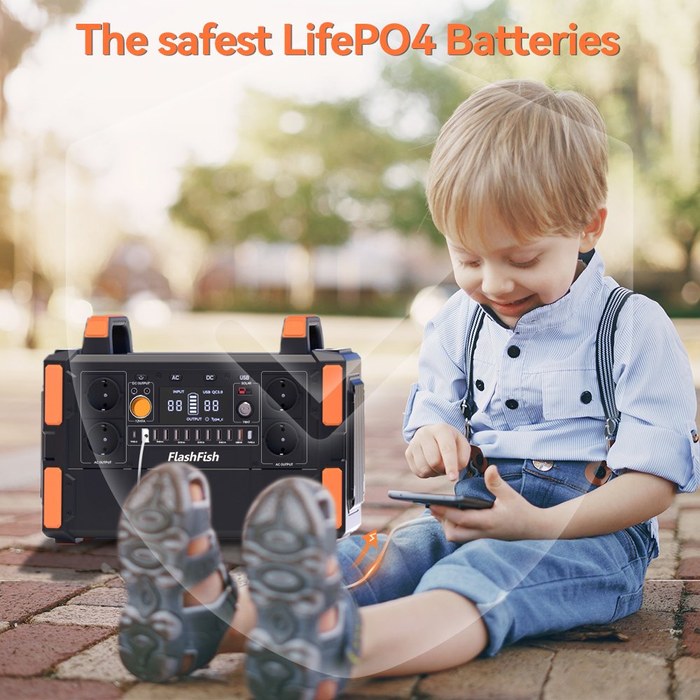 【LFP】Flashfish F132 + 2×TSP100 Solar Generator Kit | 1000W 1048Wh + 200W Solar Panel