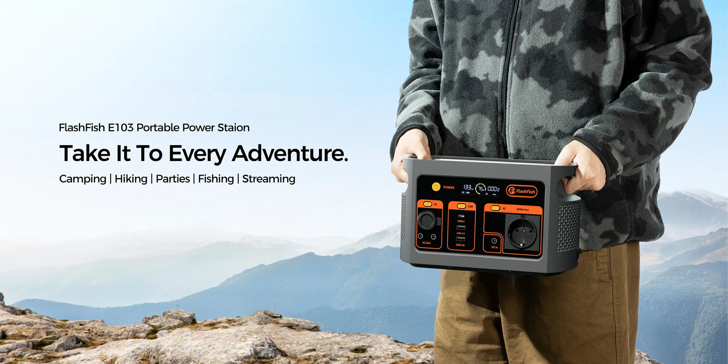FlashFish E103 carried outdoors for a portable power station under €200 comparison