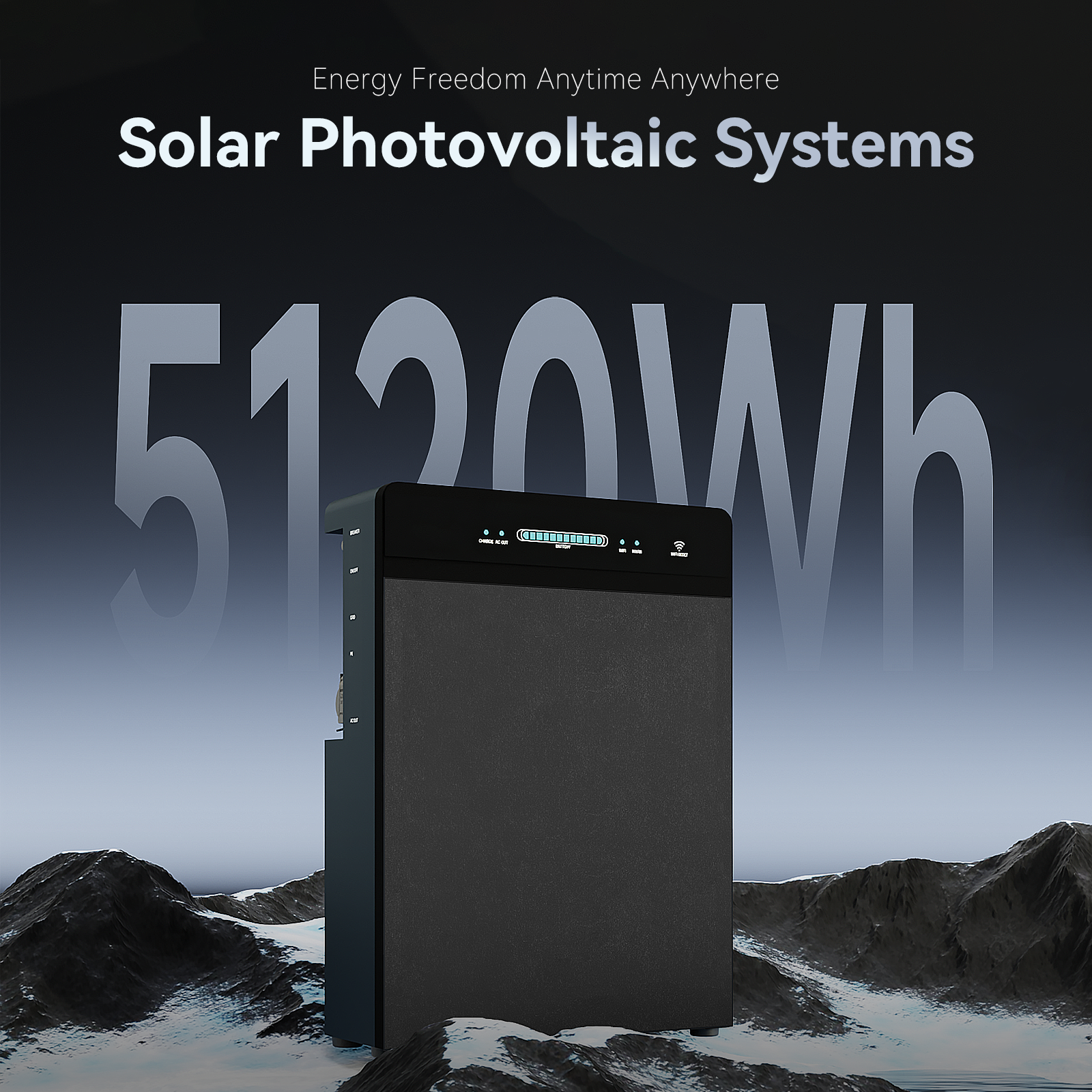 FlashFish 5.12kWh LiFePO4 Home Energy Storage System - 6000+ Cycles, 2.4kW Uninterrupted Power & Solar Compatibility
