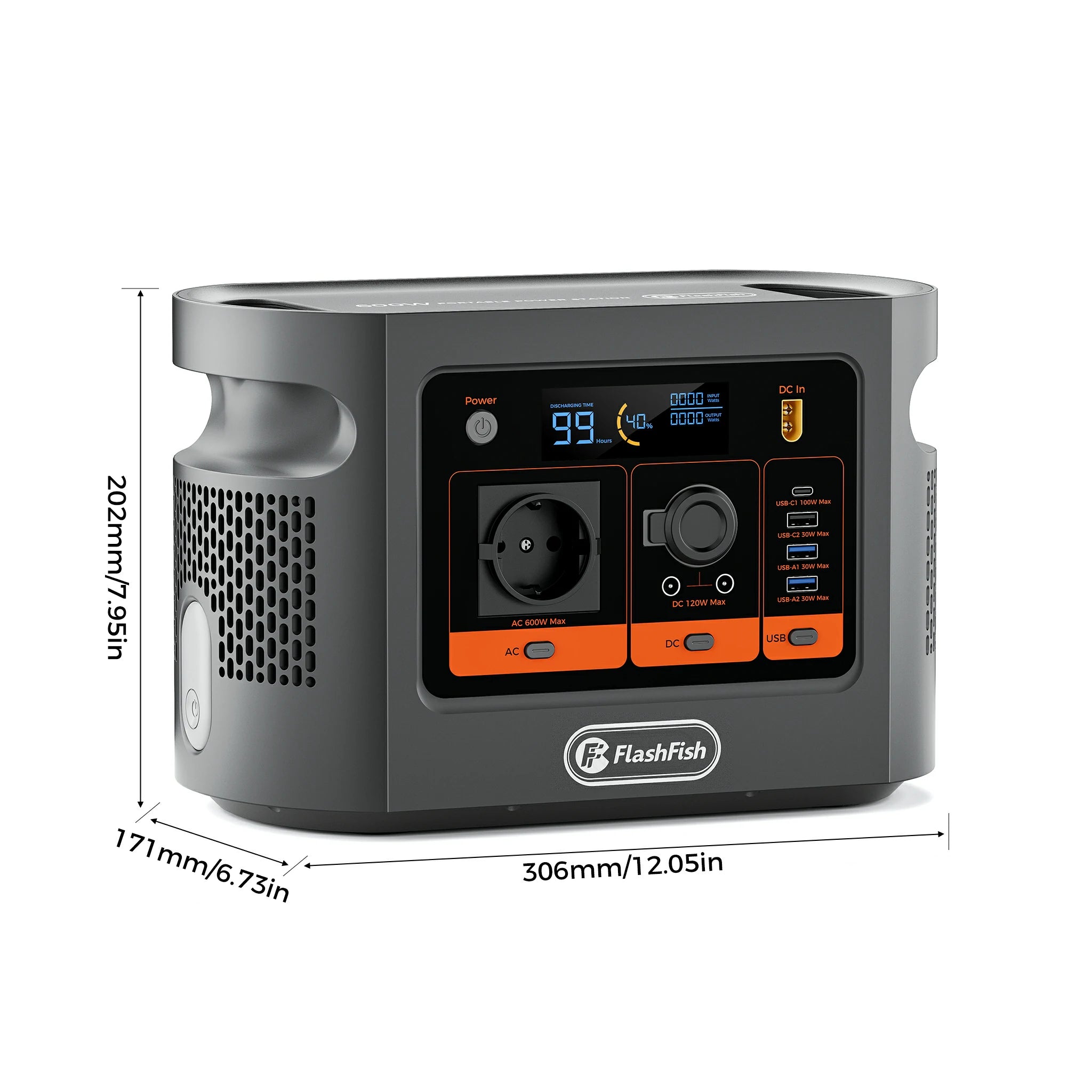 FlashFish E106B 600W 384Wh portable power station