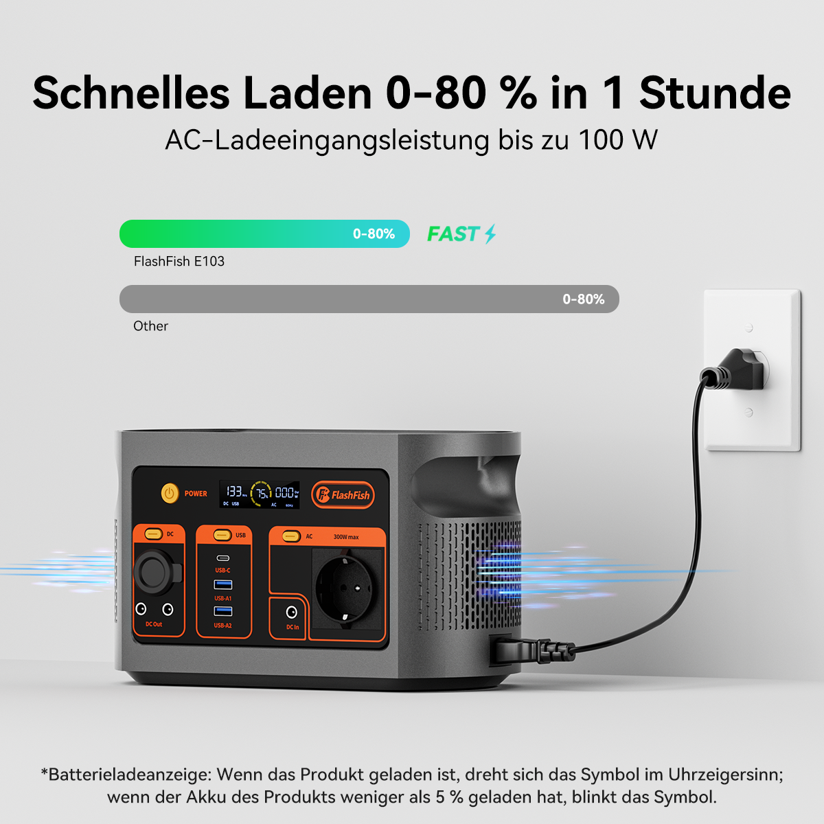 FlashFish E103 Portable Power Station | 300W LiFePO4