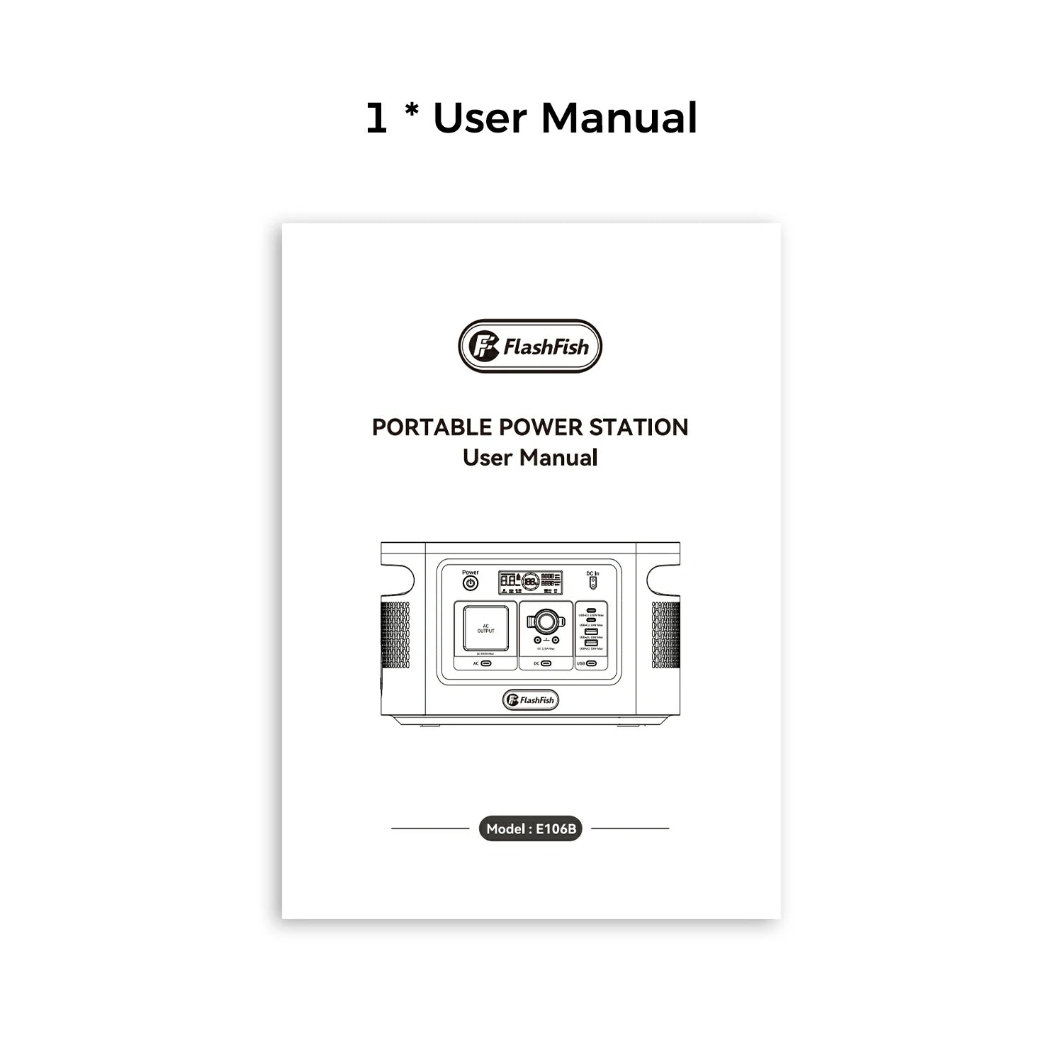 FlashFish E106B user manual in the box