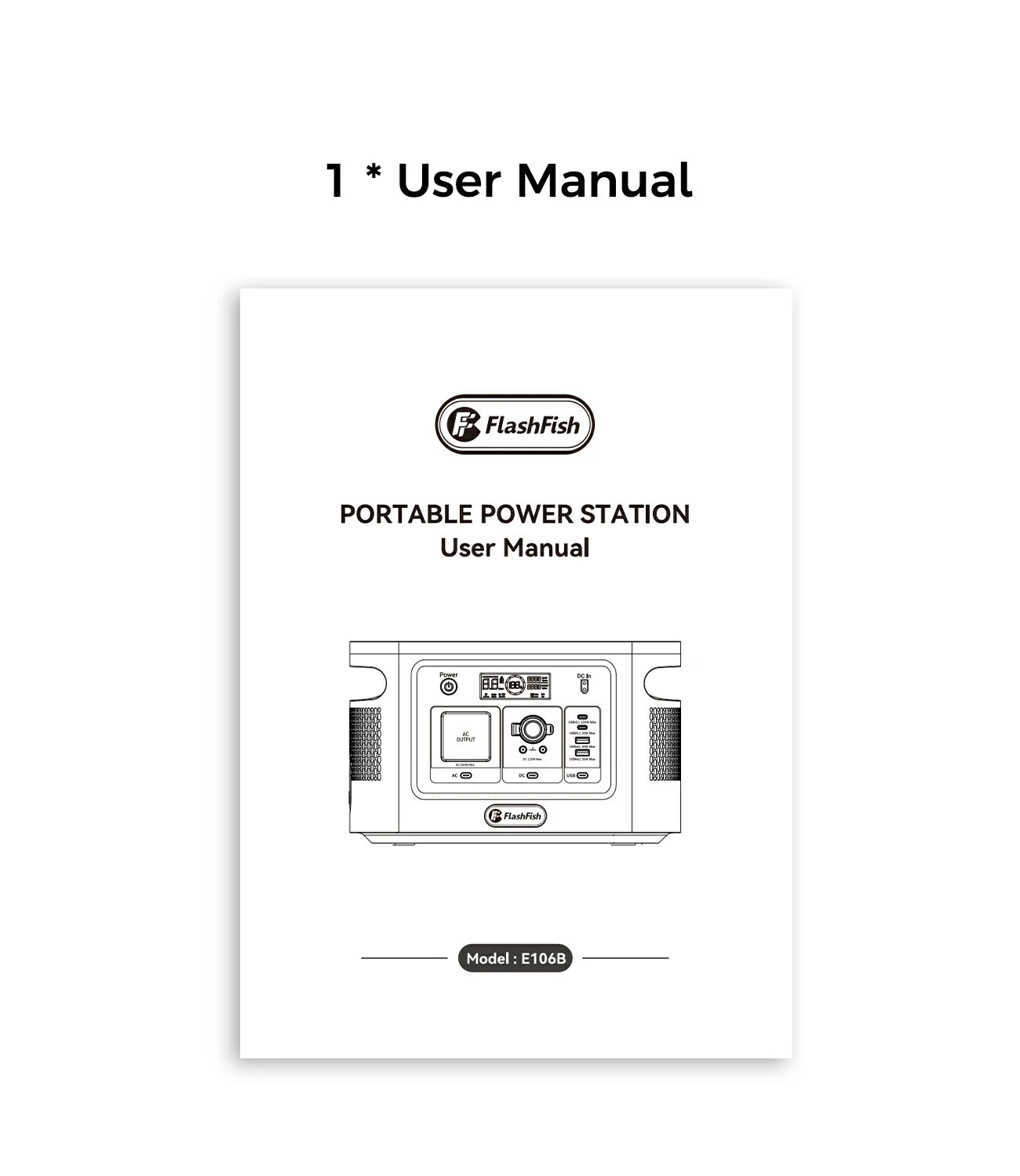 FlashFish E106B user manual in the box