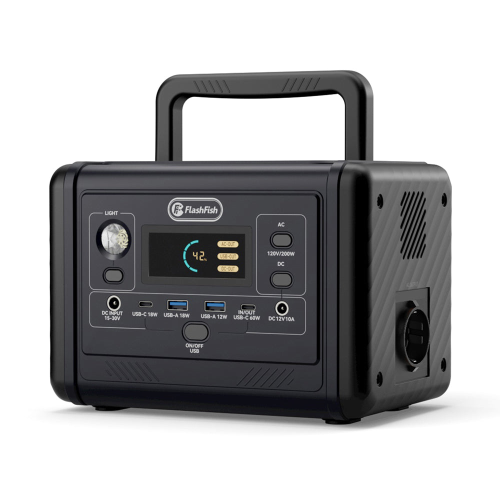 【LFP】Flashfish T200 Portable Power Station | 200W 153.6Wh/48000mAh