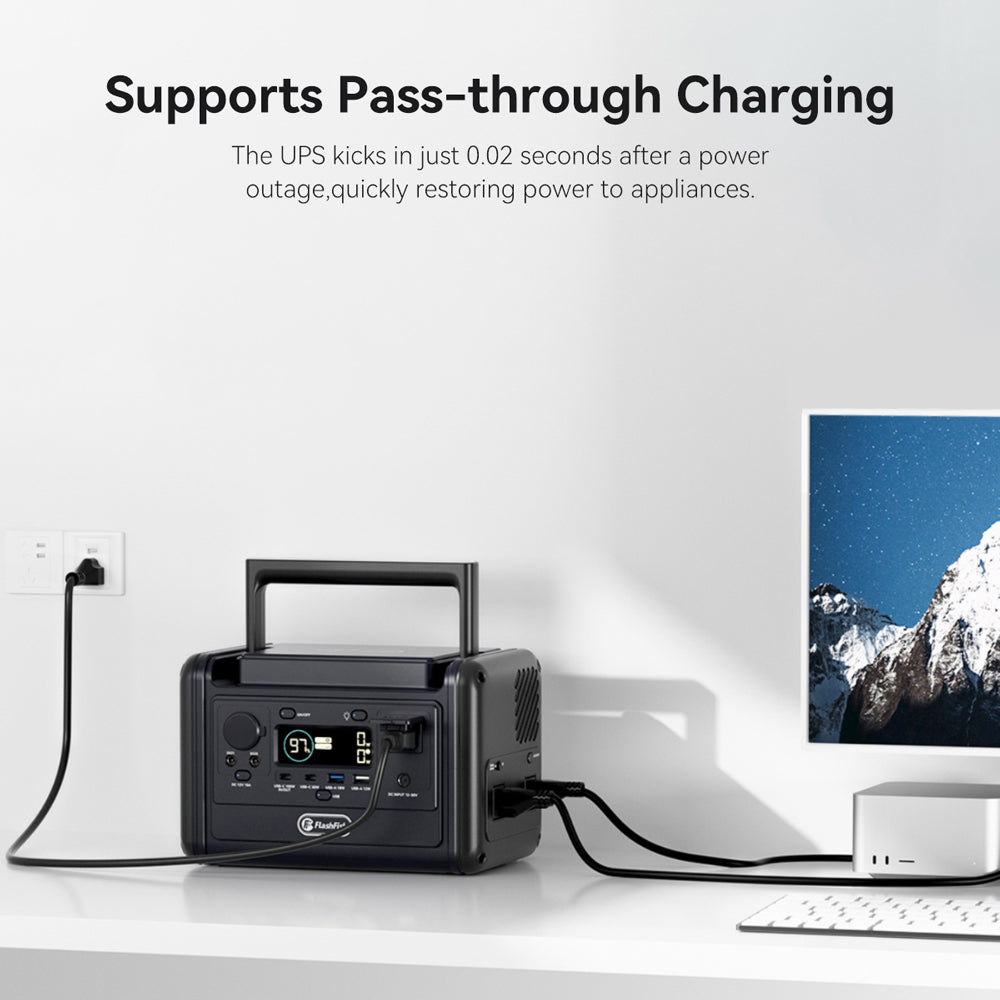 【LFP】Flashfish T300PRO Portable Power Station | 300W 230Wh/72000mAh | Pure sine wave | Lithium iron phosphate battery