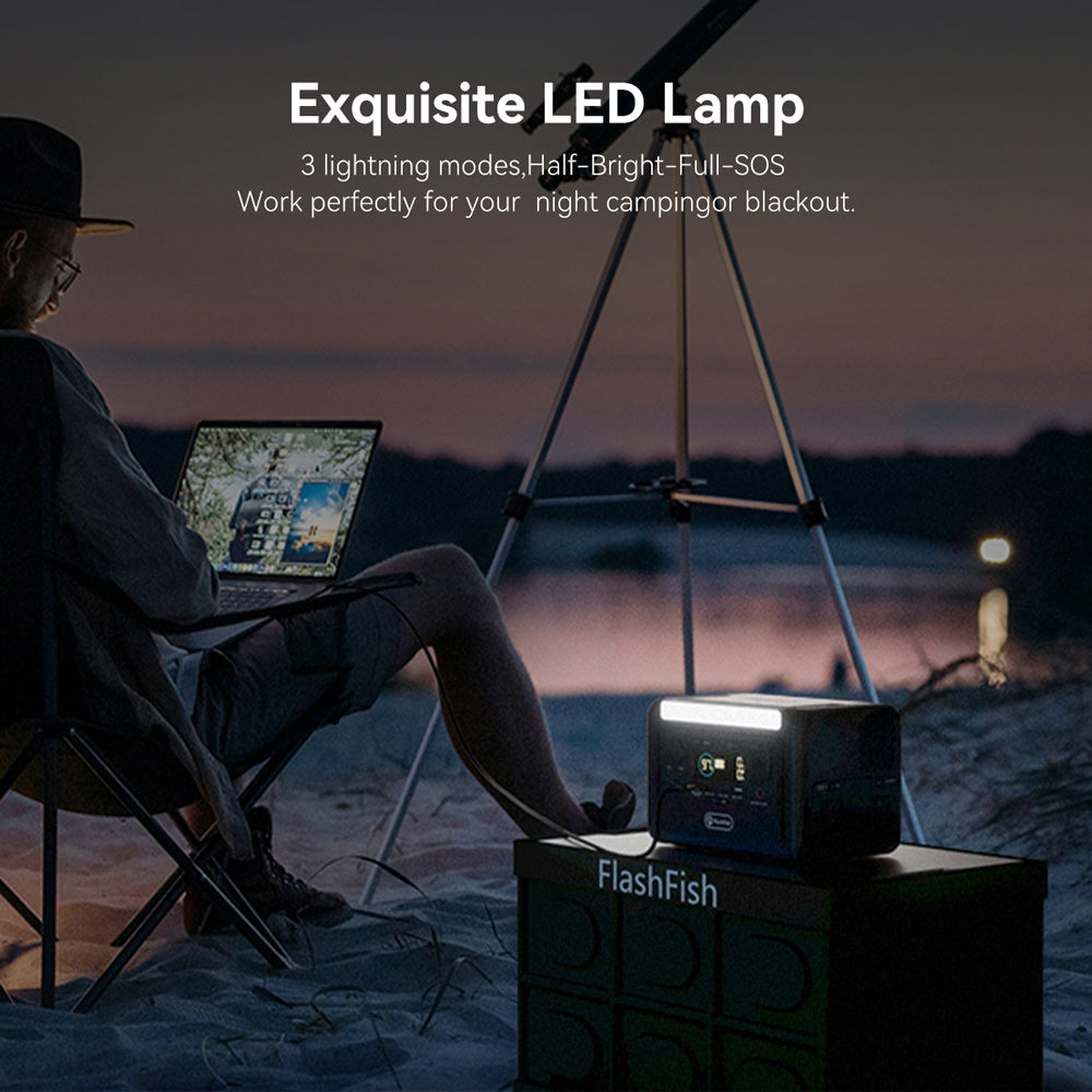 【LFP】Flashfish T300PRO Portable Power Station | 300W 230Wh/72000mAh | Pure sine wave | Lithium iron phosphate battery