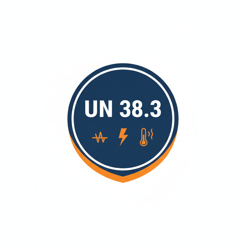 UN 38.3: A mandatory series of safety tests (vibration, shock, thermal) required for the air and sea transport of lithium batteries.
