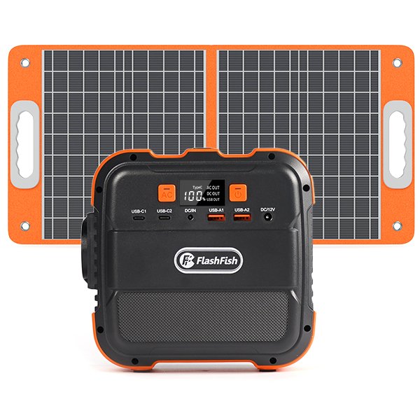 Flashfish A101+TSP60 Solar Generator丨98Wh+60W - FlashFish.EU