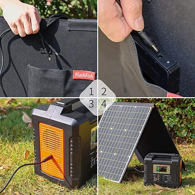 Flashfish SP100 Portable Solar Panel | 18V/100W - flashfishsolargenerator