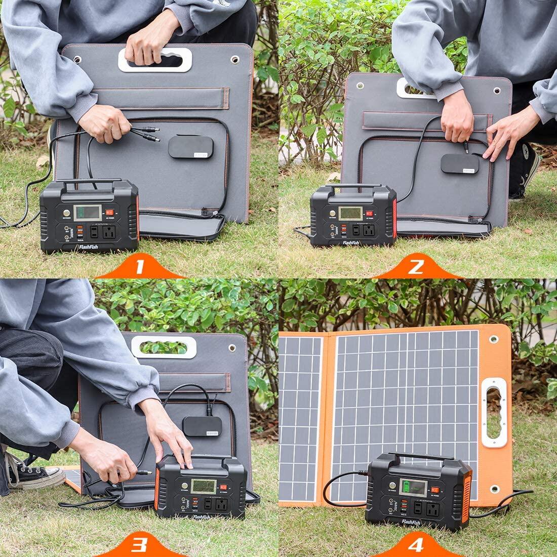 FlashFish TSP60 Portable Solar Panel | 18V/60W - FlashFish.EU