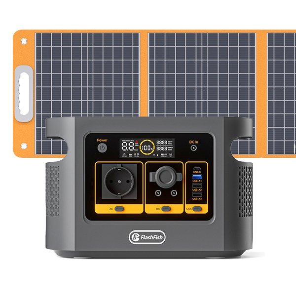 【LFP】Flashfish QE01D+TSP100 Solar Generator Kit - flashfishsolargenerator